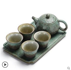 茶具真盛創意粗陶日式干泡臺整套陶瓷功夫套裝壺茶家用杯