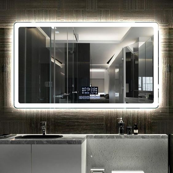 浴室鏡智能節能led燈鏡壁掛衛生間鏡子高清防霧衛浴鏡帶燈化妝鏡
