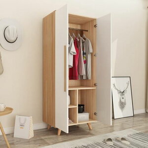 衣櫃衣櫃收納北歐衣櫃現代簡約經濟型臥室組裝2門簡易衣櫥成人兒童收納櫃子大