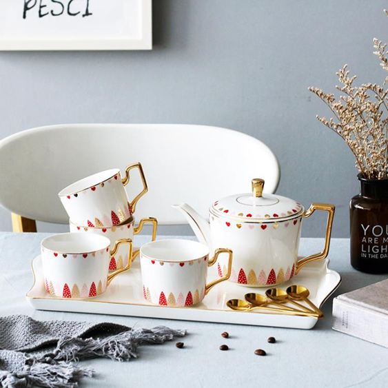 花茶杯套裝ins英式陶瓷茶具套裝創意家用歐式整套咖啡具碟