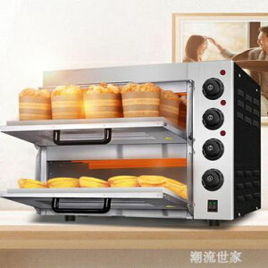 220V電壓 英聯瑞仕電烤箱商用烤爐單層蛋糕面包大烘爐家用披薩電腦二層二盤