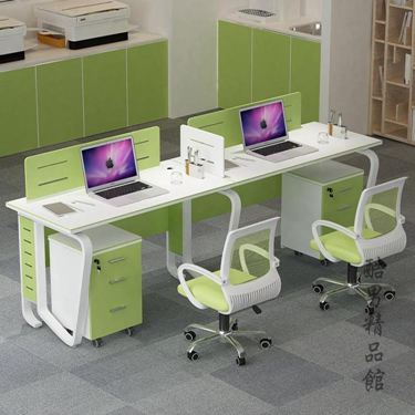 員工辦公桌4人位辦公家具簡約現代電腦桌屏風卡位辦公室桌椅組合