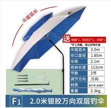 戴威營釣魚傘大釣傘2.4米萬向加厚防曬防暴雨三折疊戶外遮陽雨傘