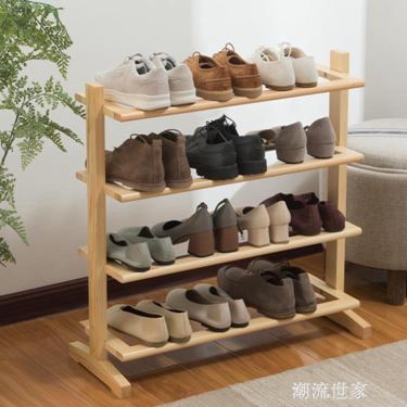 鞋架多層簡易家用鞋櫃收納架組裝現代簡約防塵實木置物鞋架子