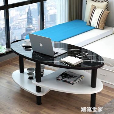 簡約創意北歐現代客廳網紅桌子玻璃茶幾小戶型陽臺ins家用圓形桌MBS
