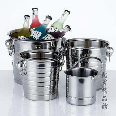 不銹鋼冰桶roi酒吧用品家用香檳桶紅酒啤酒桶裝冰塊的桶框小號ktvCY