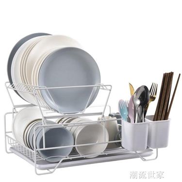 放碗碟架瀝水架廚房雙層筷子盤子杯子餐具整理收納架瀝水籃晾碗架