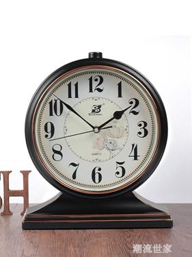 歐式復古座鐘臺鐘客廳美式大號臺式鐘錶擺鐘桌面家用坐鐘時鐘擺件