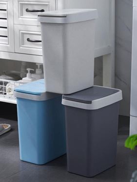 北歐手按垃圾桶有蓋家用衛生間客廳長方形翻蓋帶蓋廁所廚房按壓式