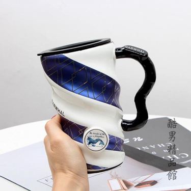 簡約個性歐式陶瓷咖啡馬克杯大容量帶蓋勺男女生辦公室家用喝水杯