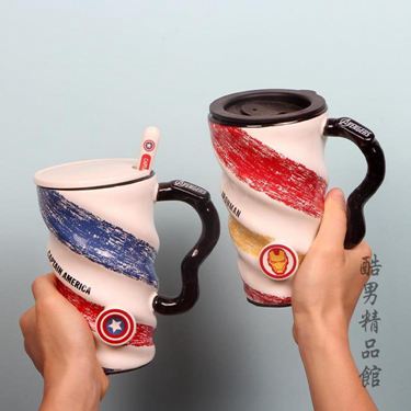 創意個性簡約陶瓷馬克杯大容量帶蓋勺男女生辦公室家用潮流喝水杯