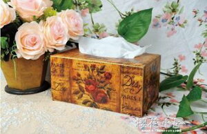 面紙盒木質復古紙巾盒 創意茶幾客廳家用餐巾抽紙盒 美式簡約可愛面紙盒居家物語生活館