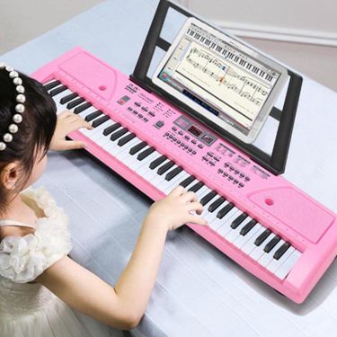 兒童電子琴玩具帶話筒61鍵小孩鋼琴多功能初學者寶寶女孩送教程居家物語生活館
