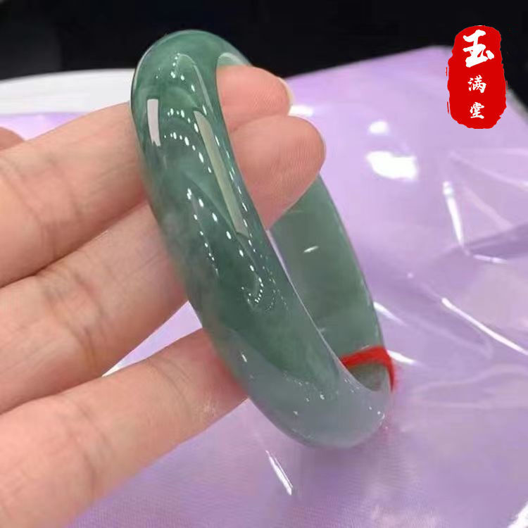【現貨】純天然翡翠色玉手鐲女正品淡綠翠綠深綠淺綠飄花玉鐲子送禮物旺夫【北歐家居生活】