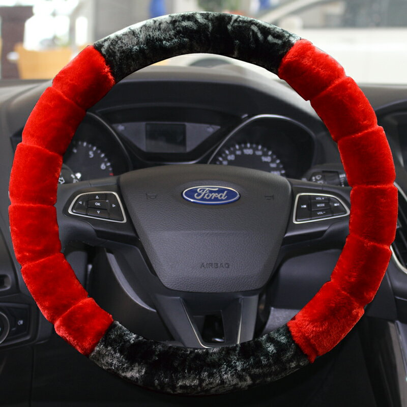 福特福睿斯方向盤套福克斯經典蒙迪歐銳界翼博冬季毛絨防滑通用型 3
