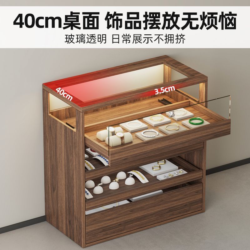 帶鎖首飾品展示櫃珠寶店項鏈陳列櫃玉器文物中島臺商用玻璃收納櫃365YJ 公司貨 快速寄出