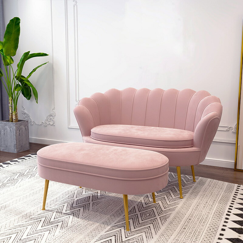 懶人沙發 沙發洽談商用粉色單人沙發小戶型懶人沙發椅