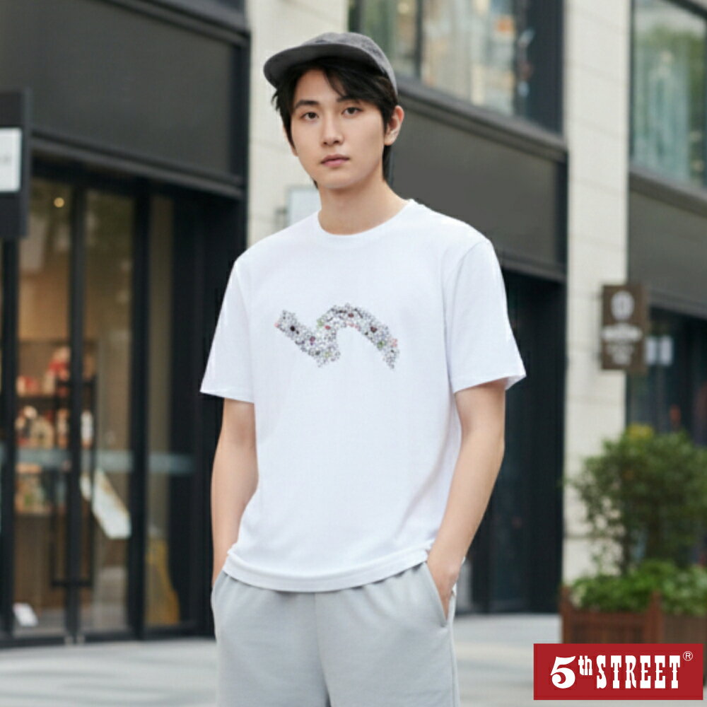 5TH FISHING CLUB 男裝 短T 消波塊 印花 短袖T恤 TEE 上衣 白色 (571039) 【5th STREET】【APP下單天天10%回饋】 最高折426