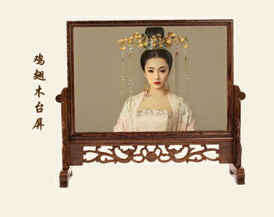 影樓實木相框 12寸照片A4擺臺 畫框古裝照片雙面屏風復古寫真擺件 3