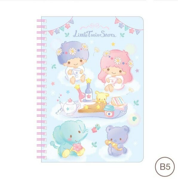 【震撼精品百貨】Little Twin Stars KiKi&LaLa 雙子星小天使~日本SANRIO三麗鷗雙子星B5線圈筆記本*24820