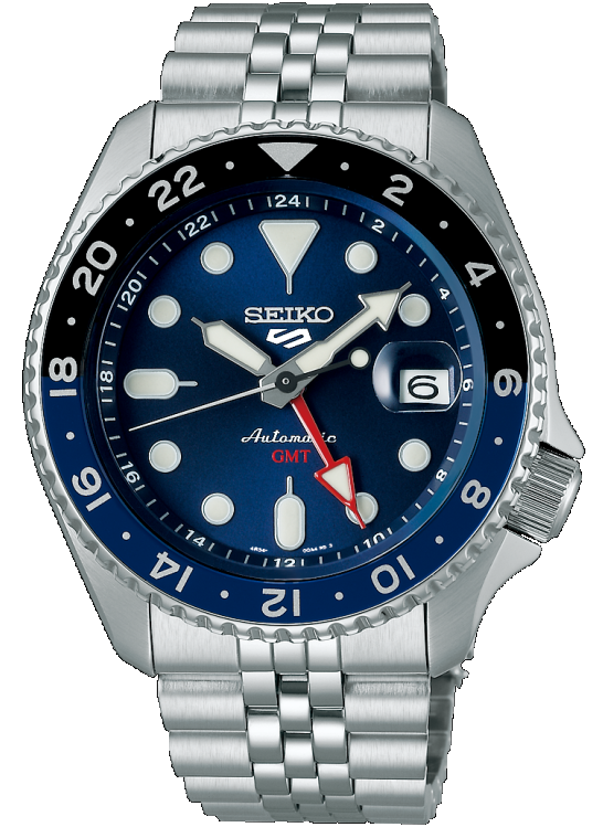 SEIKO 精工錶 5 Sports GMT機械錶 4R34-00A0B(SSK003K1)-42.5mm-藍面鋼帶【刷卡回饋 分期0利率】【APP下單22%點數回饋】