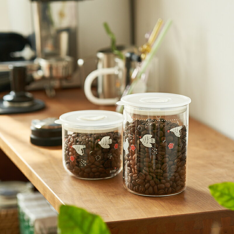 咖啡豆保存罐防潮密封玻璃罐子食品級透明小儲物罐咖啡粉收納