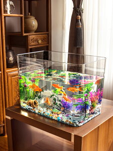 塑料魚缸超白透明水族箱仿玻璃亞克力桌面創意生態金魚斗魚烏龜缸