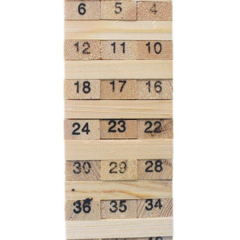 小疊疊樂 原木色疊疊樂 (木材 數字)/一盒54片入(促60) 益智疊疊樂 平衡遊戲-AA5568 2