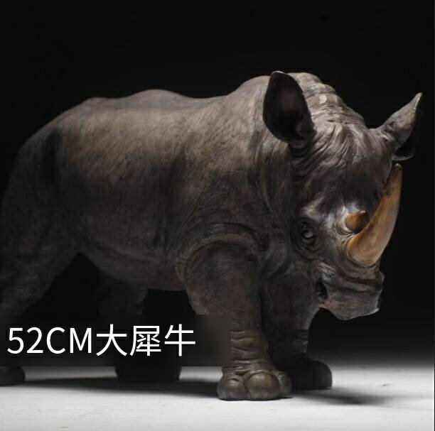 限時下殺！免運 模型 手柄 擺件 生日禮物 交換禮物 出口高模擬犀牛動物模型手辦禮物品文創潮玩具年會擺件GK大個 八折下殺 可開發票 特價出