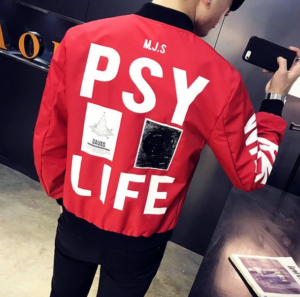 FINDSENSE Z1 韓國 時尚 潮 男 後背特色字母圖案 拉鏈小外套 夾克 風衣