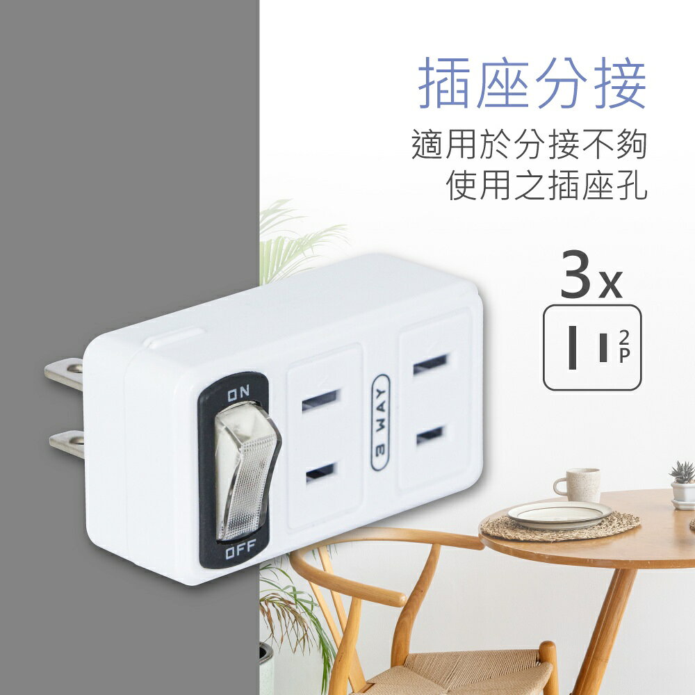 【KINYO】節電1開3插分接器 (MR) 4