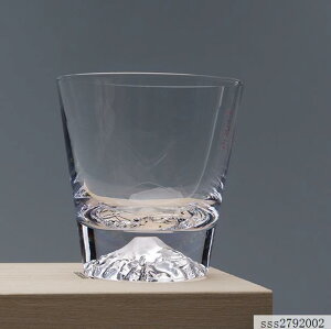 富士山杯玻璃水杯手工威士忌杯酒杯雪山杯飲料杯創意雞尾酒杯含木盒★df