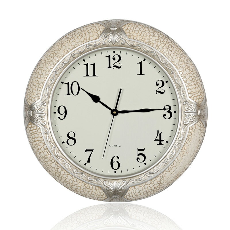 TQJ大號歐式靜音客廳單面掛鐘時鐘掛表臥室鐘表餐廳鐘表