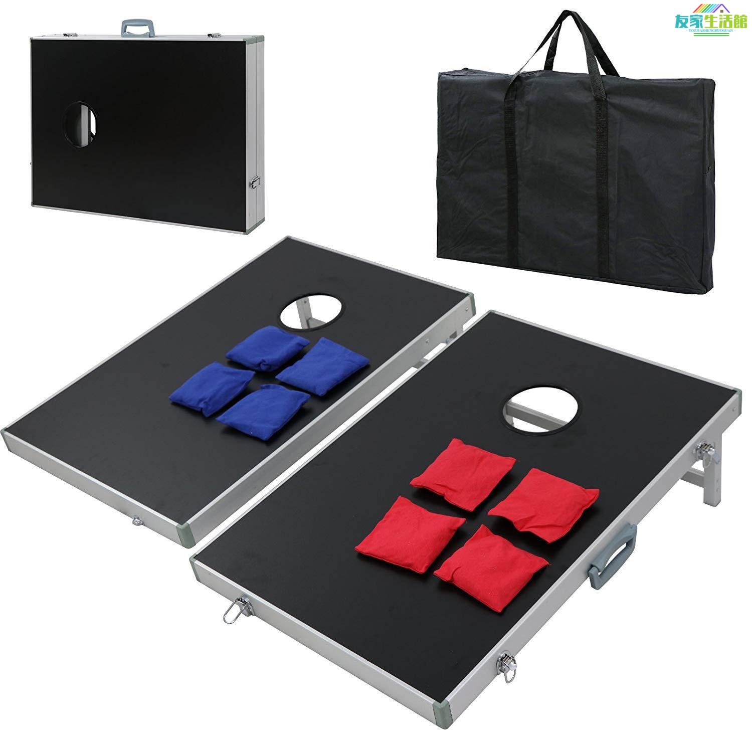 品質保障 新款鋁合金擲沙包遊戲板兒童沙包臺套裝cornhole bean bag toss YJ-AL-1027 快速出貨 公司貨