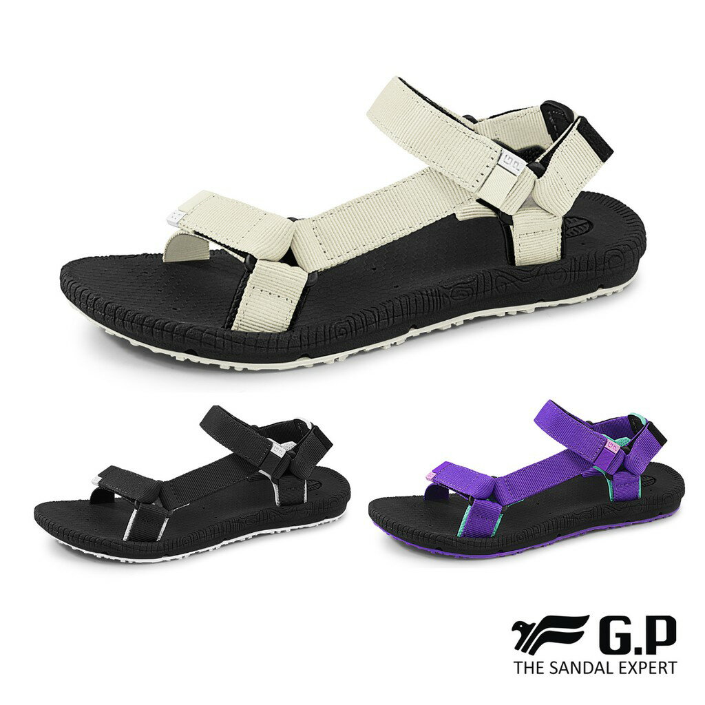【GP】女款Charm撞色織帶涼鞋 G1674W -黑色/紫色/杏色(SIZE:36-39 共三色) G.P