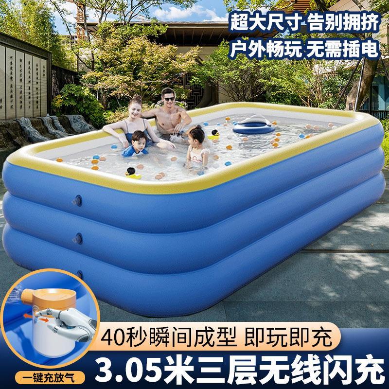 免運/可開票 快速出貨 充氣游泳池家用兒童成人超大型號寶寶水池室外嬰兒桶小孩加厚加高