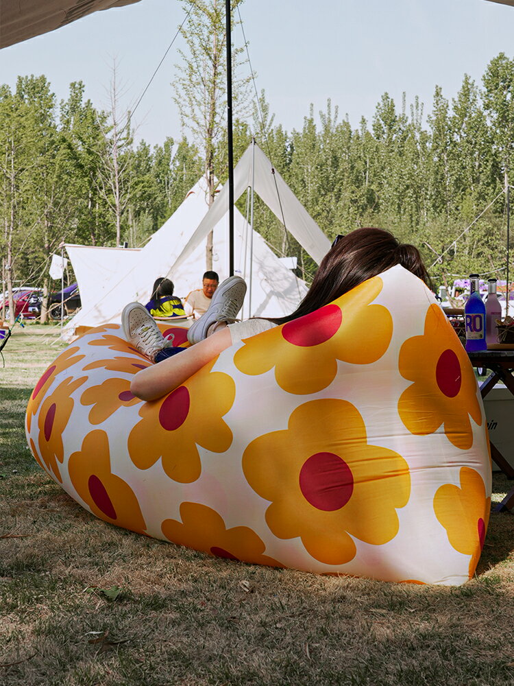 【免運】可開發票 戶外懶人充氣沙發野餐露營午休空氣床墊情侶音樂節單人便攜式睡袋