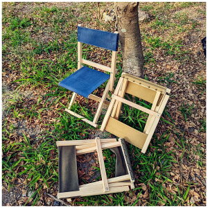 美麗大街【111033701】實木落葉松木戶外燒烤折疊凳靠背折疊椅子