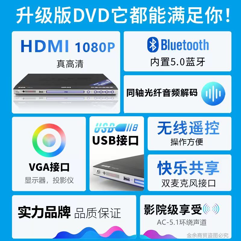 播放機家用全格式DVD影碟機藍光VCD高畫質EVD兒童CD光碟