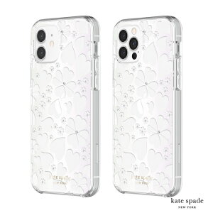 Kate Spade Clover Hearts iPhone 12/12 Pro 6.1吋 愛心/幸運草+白色鑲鑽透明殼