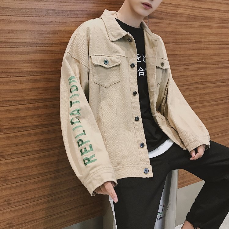 FINDSENSE H1 2018 春裝 新款 韓國 袖子字母 刺繡 夾克 外套