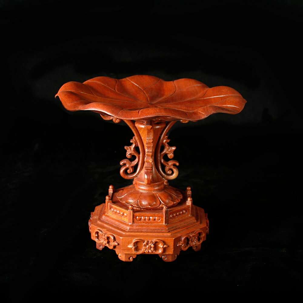 花梨荷蓮供寶盤