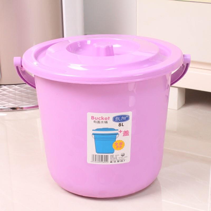 大號有蓋小桶塑膠有蓋拉水桶加厚帶蓋子桶子小號白色塑料桶家用