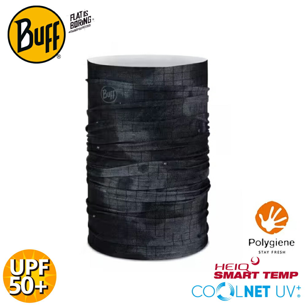 【BUFF 西班牙 Coolnet 抗UV頭巾《石墨暈染》】133639-901/圍脖/帽子/口罩/圍巾/眼罩/萬用魔術頭巾