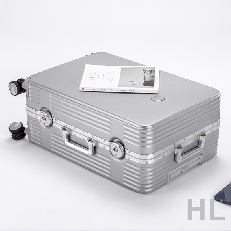 HL 密碼皮箱鋁框拉桿行李箱女pc材質2023新款靜音萬向輪男大容量耐磨
