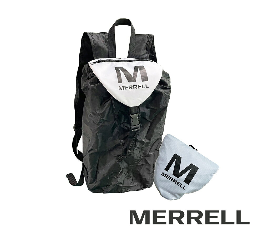(贈品)MERRELL 輕盈摺疊束口背包-三角白