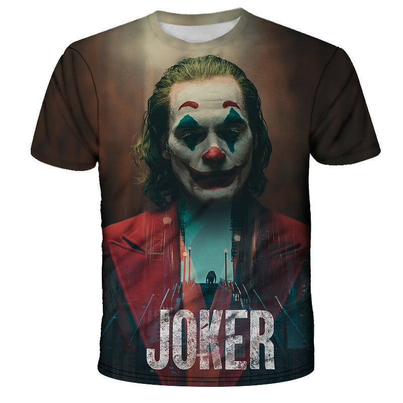 joker杰昆菲尼克斯小丑3d數碼印花男士短袖T恤個性時尚上衣運動衫