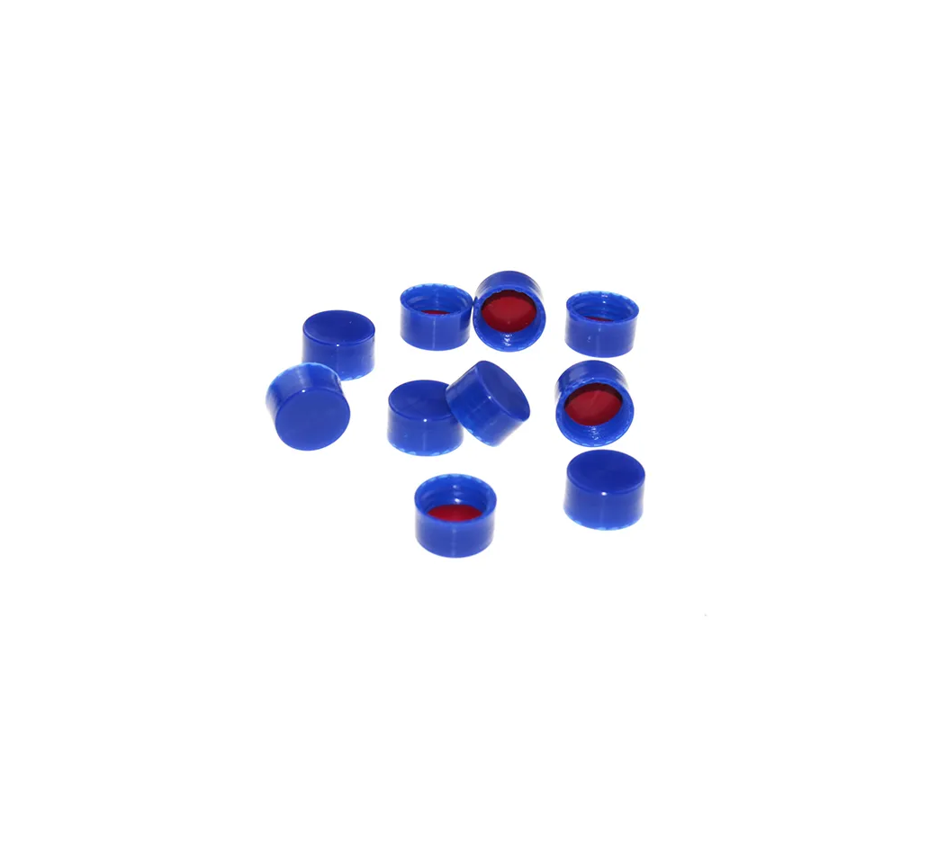 vial瓶用蓋及紅PTFE/白Silicone墊片,2mL,9-425螺牙,藍色(平滑)實心,C0000153 | ALWSCI【東昇】