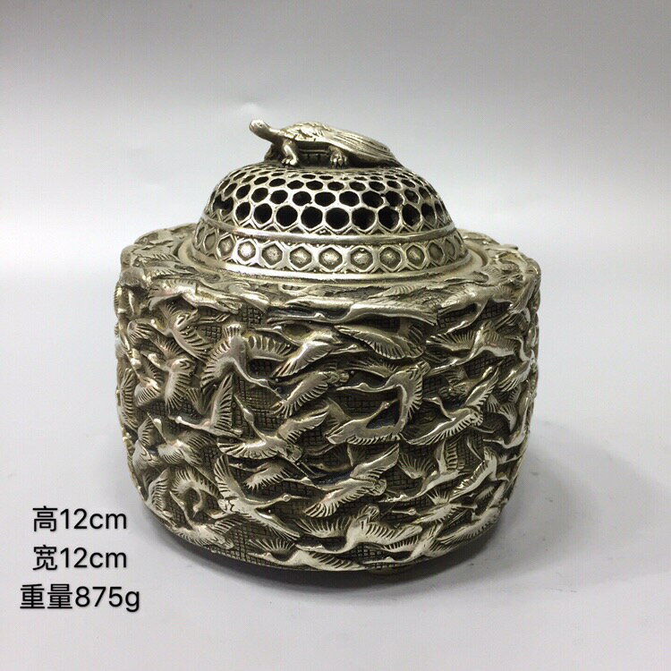 純銅千鶴龜薰香爐黃銅盤香爐家用室內裝飾品創意香爐擺件供佛香爐