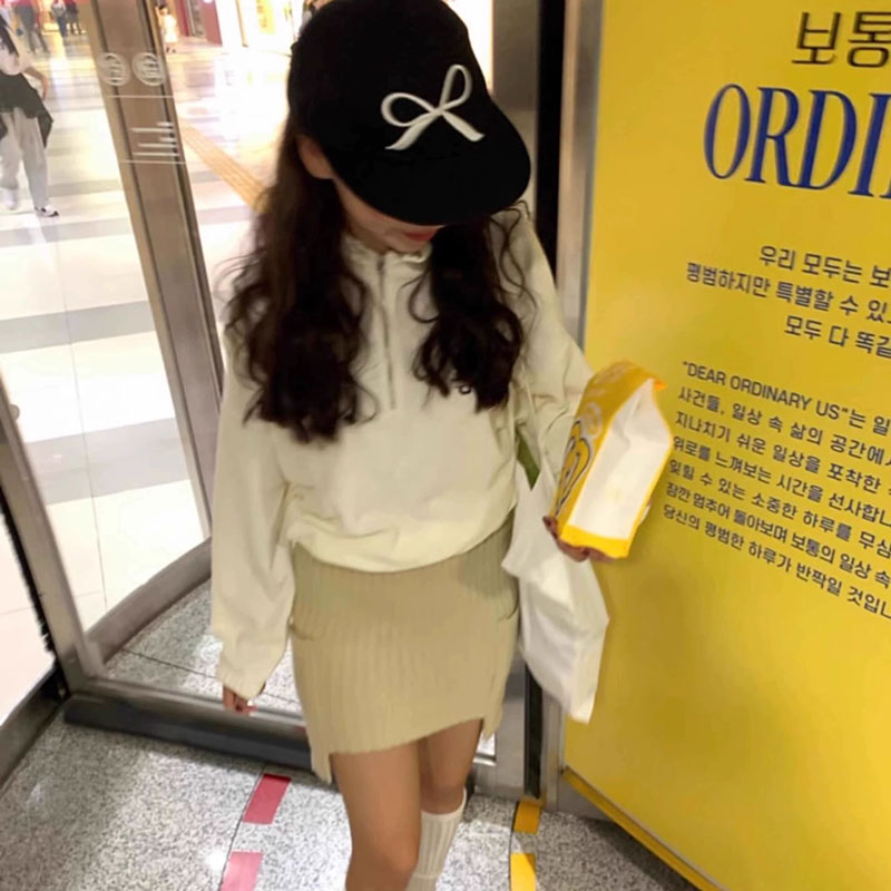 ANNAS 韓國黑色蝴蝶鴨舌帽 蝴蝶結帽子 蝴蝶結棒球帽 刺繡蝴蝶結帽 3